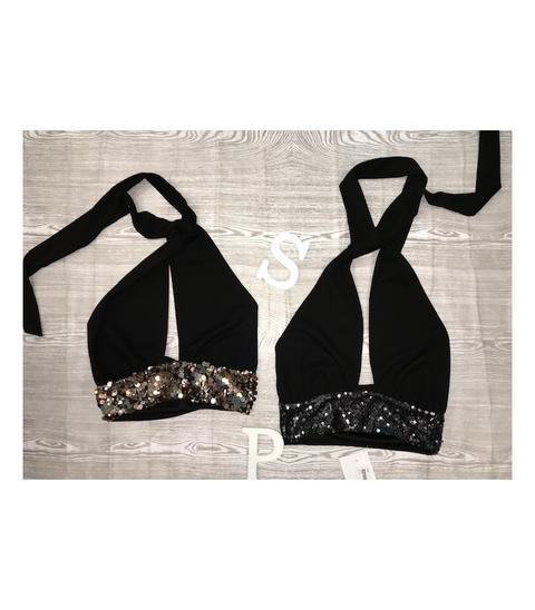 Top Cruzado Con Detalle Lentejuelas
