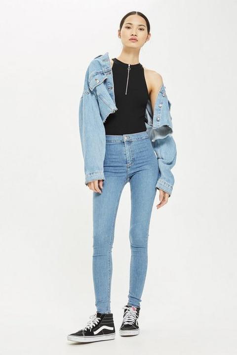 Womens Moto Bleached Joni Jeans - Bleach, Bleach