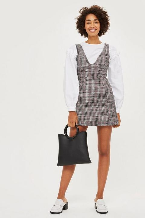 Womens Check A-line Pinafore Dress - Multi, Multi