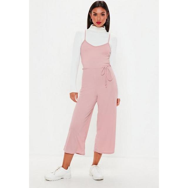 pink ribbed jumpsuit