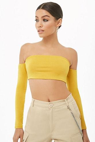 forever 21 yellow crop top