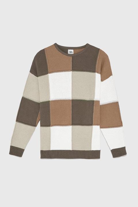 zara patchwork sweater