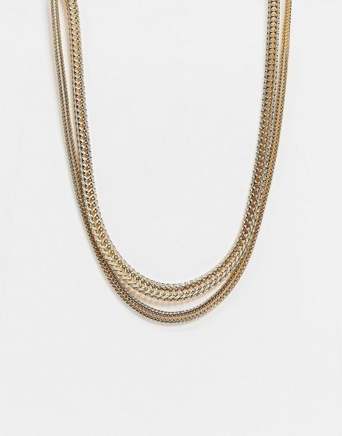 Liars & Lovers Multirow Necklace In Gold Snake Chain