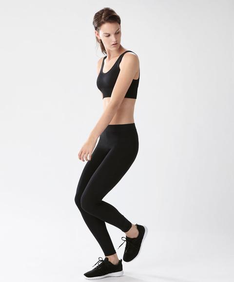 Legging Básico Color: Negro Talla: L Material: Algodón,elastano,