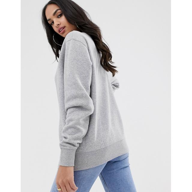 nike mini swoosh oversized sweatshirt grey