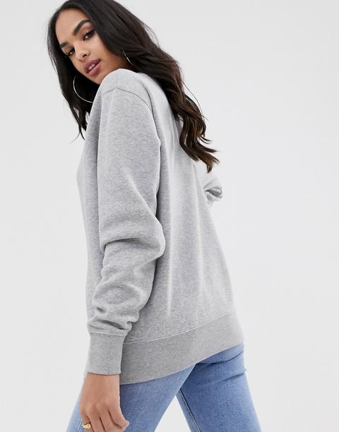 nike grey mini swoosh oversized sweatshirt