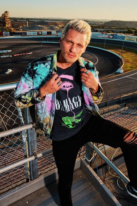 Sinner Tie Dye Denim Jacket - Black/combo