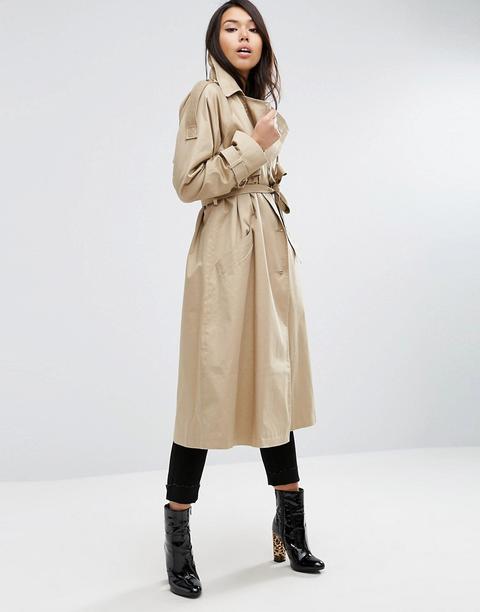 Gabardina Con Diseño De Corte Extragrande De Asos