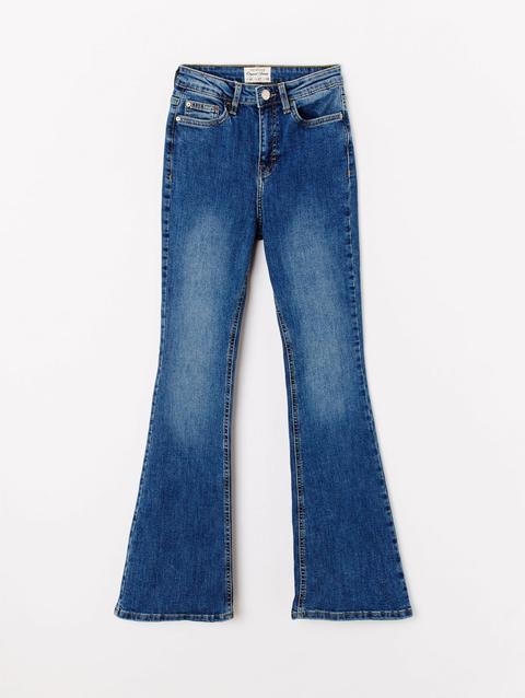 Jeans Flare Blu Denim Medio