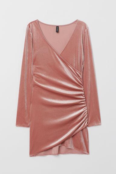 H & M - Abito In Velour - Rosa