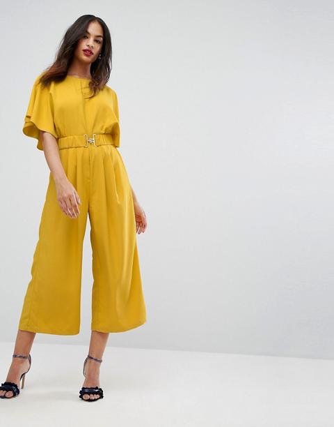 Mono Largo De Tarde Con Cinturón Elástico De Asos