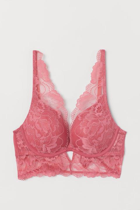 H & M - Bralette Con Push-up - Rosso