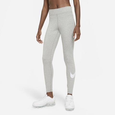 Nike Sportswear Essential Leggings De Talle Medio Con Swoosh - Mujer - Gris