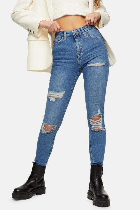 Mid Blue Super Rip Jamie Skinny Stretch Jeans