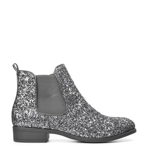 Sophie - Grey Glitter Chelsea Boots