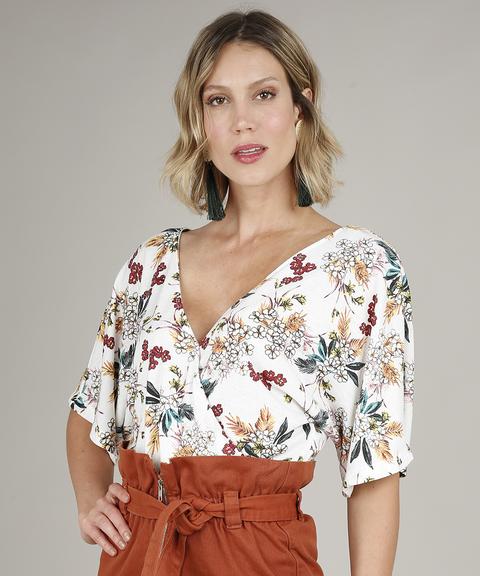 blusa floral c&a