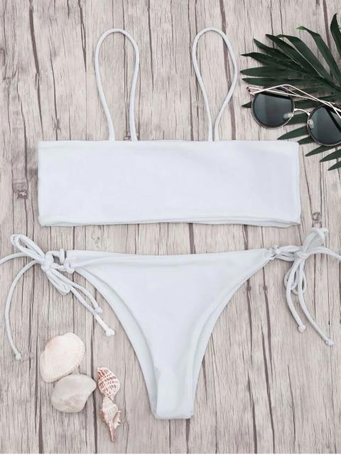 Bandeau Bikini Top Y Tieside String Bottoms