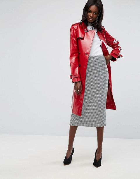 Asos Trench Coat In Vinyl