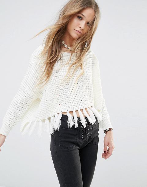 Jersey Con Detalle De Flecos De Moon River