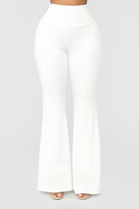 Still Wishing Flare Pants - White