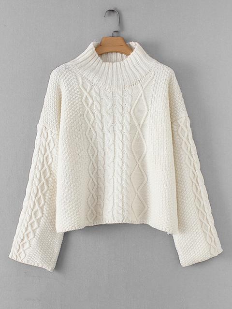 Drop Shoulder Cable Knit Jumper