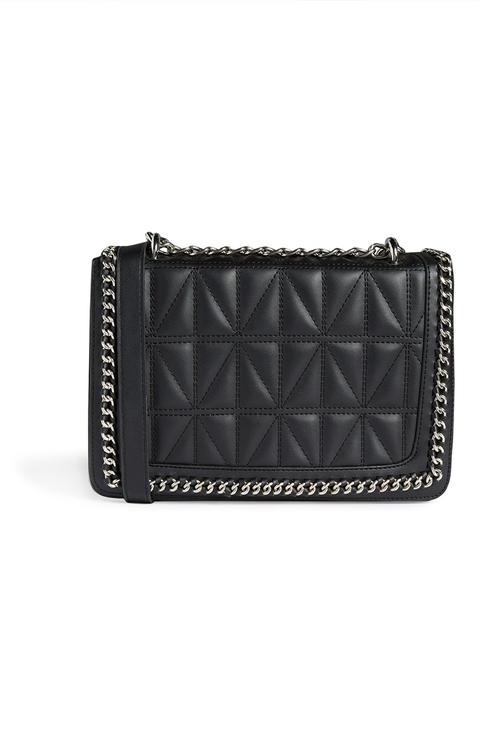 Black Quilted Chain Crossbody Bag