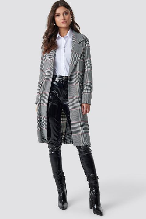 Midi Checked Coat Multicolor