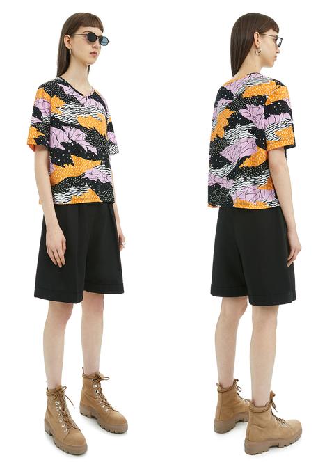 Camiseta Earth Print Lila
