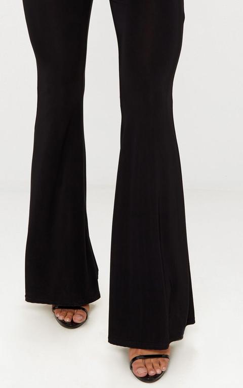 Black Slinky High Waisted Flares