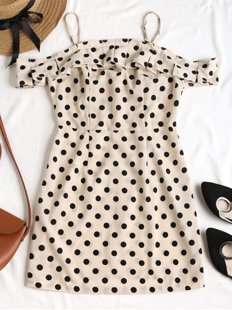 Mini Vestido Con Volantes Lunares
