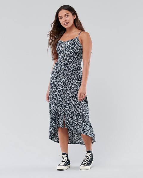 hollister tiered button front dress