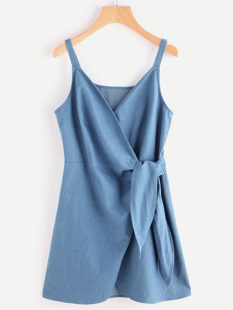 Vestido Cruzado Con Cordón