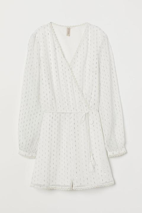 H & M - Tuta In Chiffon - Bianco