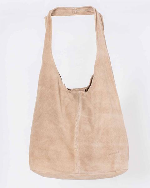 Bolso Hobo Plano Serraje Taupe