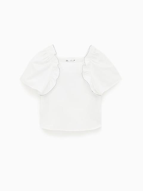 Top In Popeline Con Volant