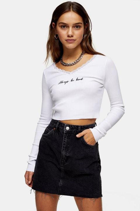 Petite Be Kind Long Sleeve Ribbed T-shirt