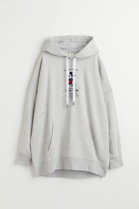 Sudadera Oversize Con Capucha - Gris