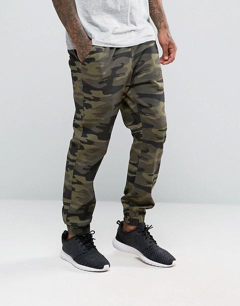 Joggers De Punto Con Estampado De Camuflaje De New Look