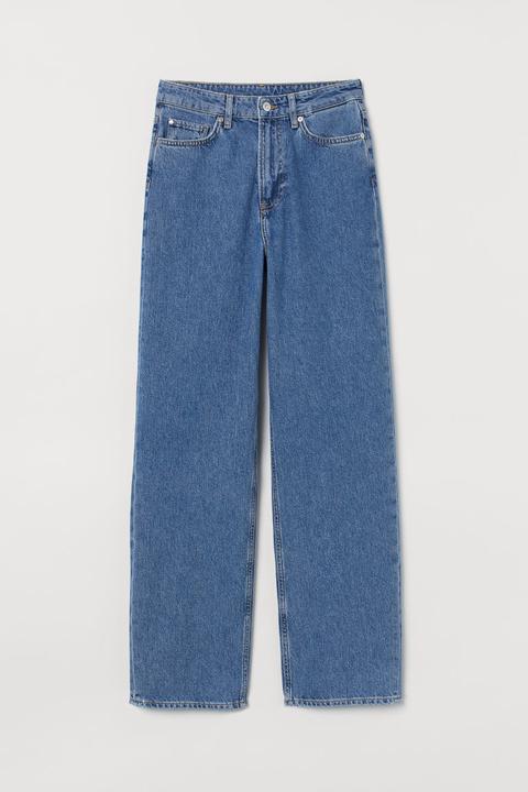 Loose Straight High Jeans - Azul