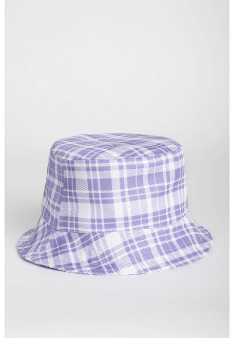 Gorro Bucket Cuadros Lavanda