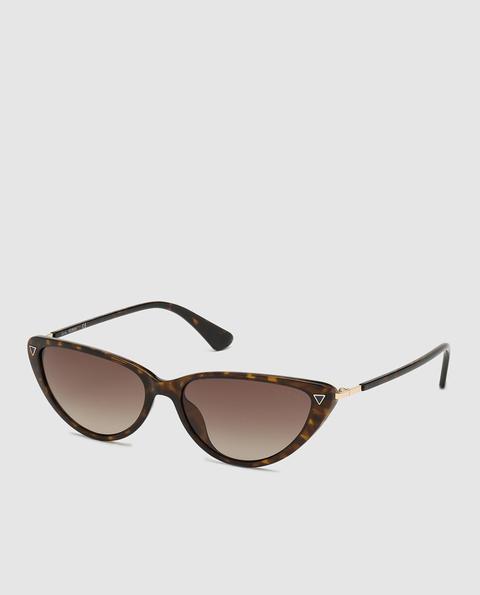 Guess - Gafas De Sol De Mujer Cat Eye Havana Con Varillas Finas