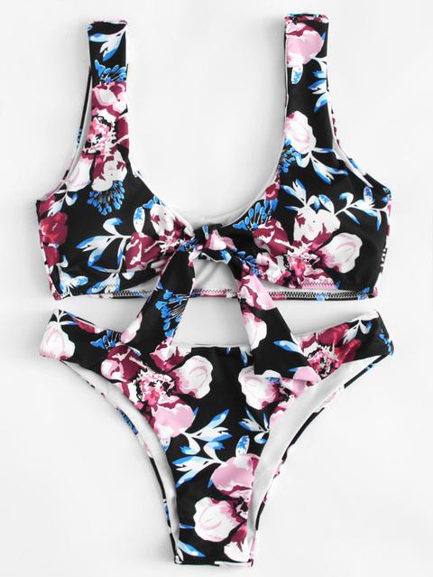 Bikini Con Motivo Floreale Stampato