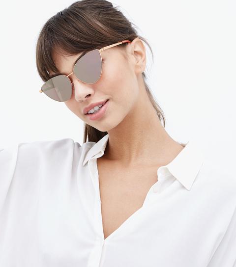 Rose Gold Cat Eye Sunglasses New Look