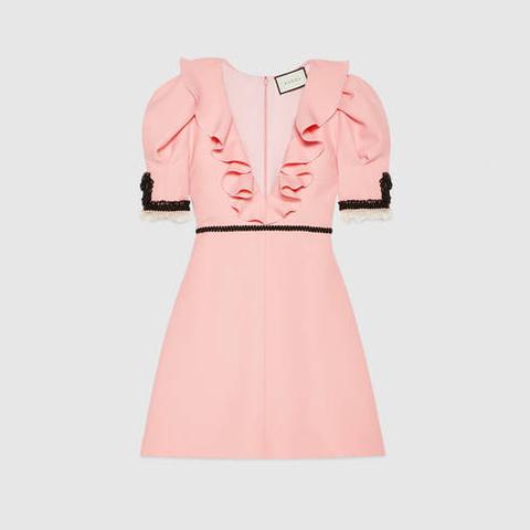 Vestido De Crepé De Seda Y Lana