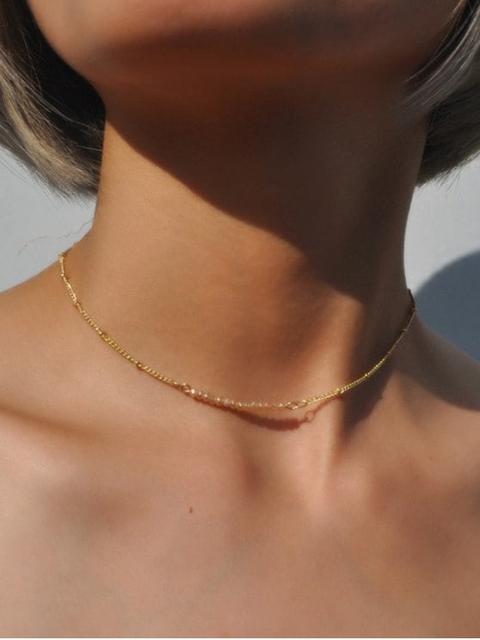 Collar De Cadena Collarbone Blue Champagne Colormix Pink Green