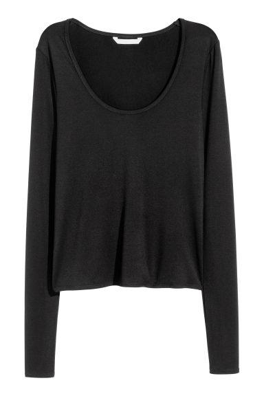 H & M - Maglia Jersey Maniche Lunghe - Nero