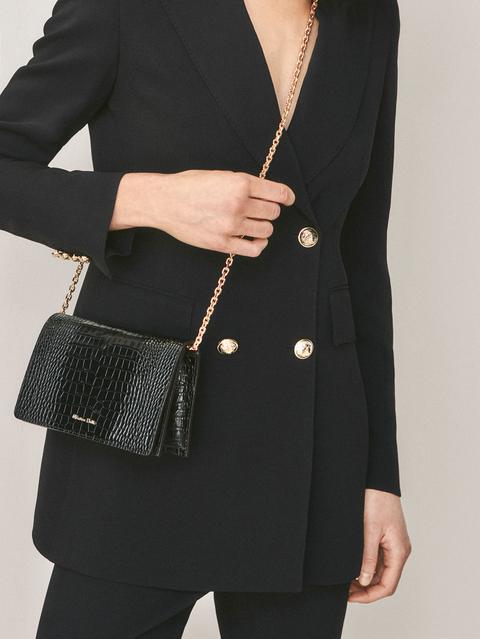 Bolso De Mano Piel Acabado Cocodrilo