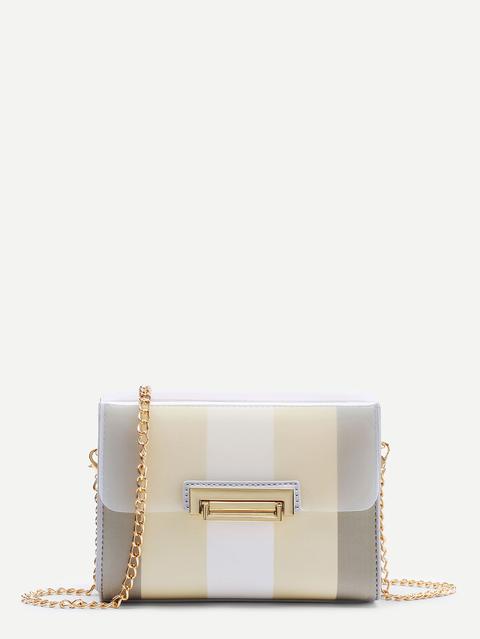 Color Block Chain Crossbody Bag