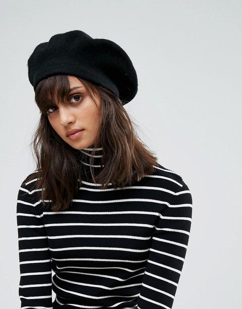 Asos Design Wool Beret-black