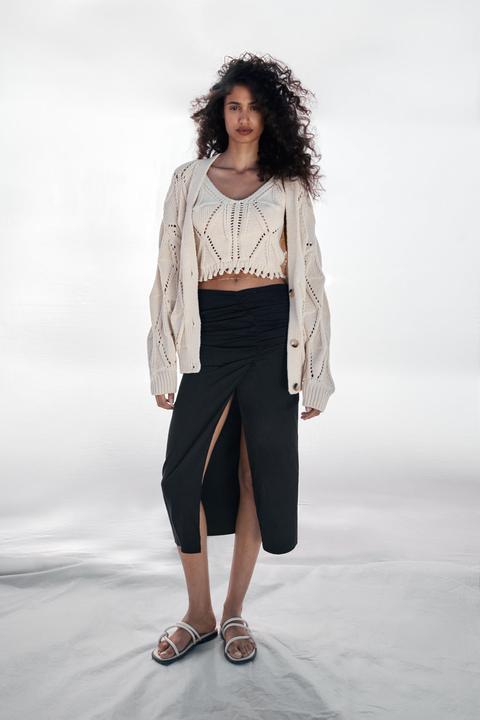Falda Midi Drapeada